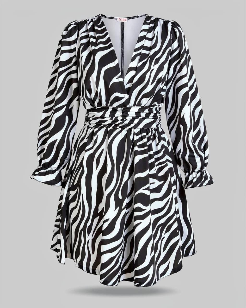 Sukienka HELENA zebra biała