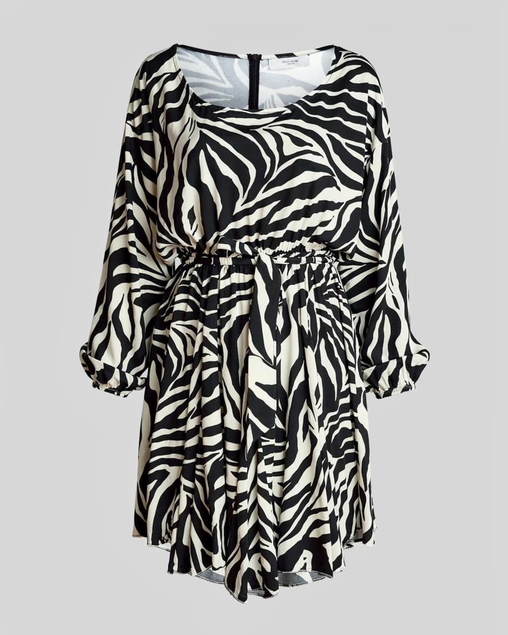 Sukienka wiskozowa CELINE zebra biała