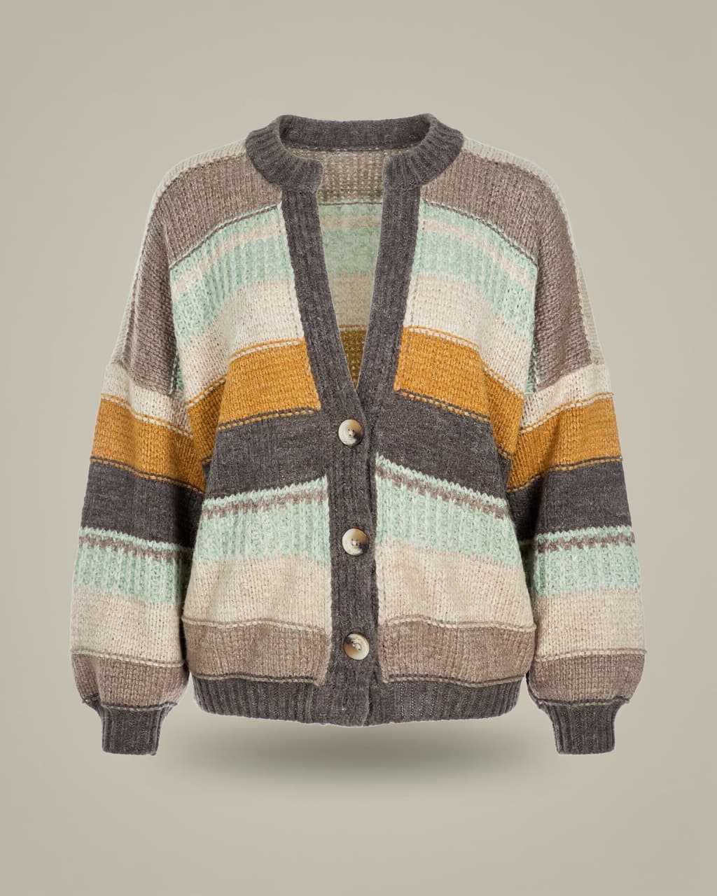 Sweter LUSSI pasy mięta
