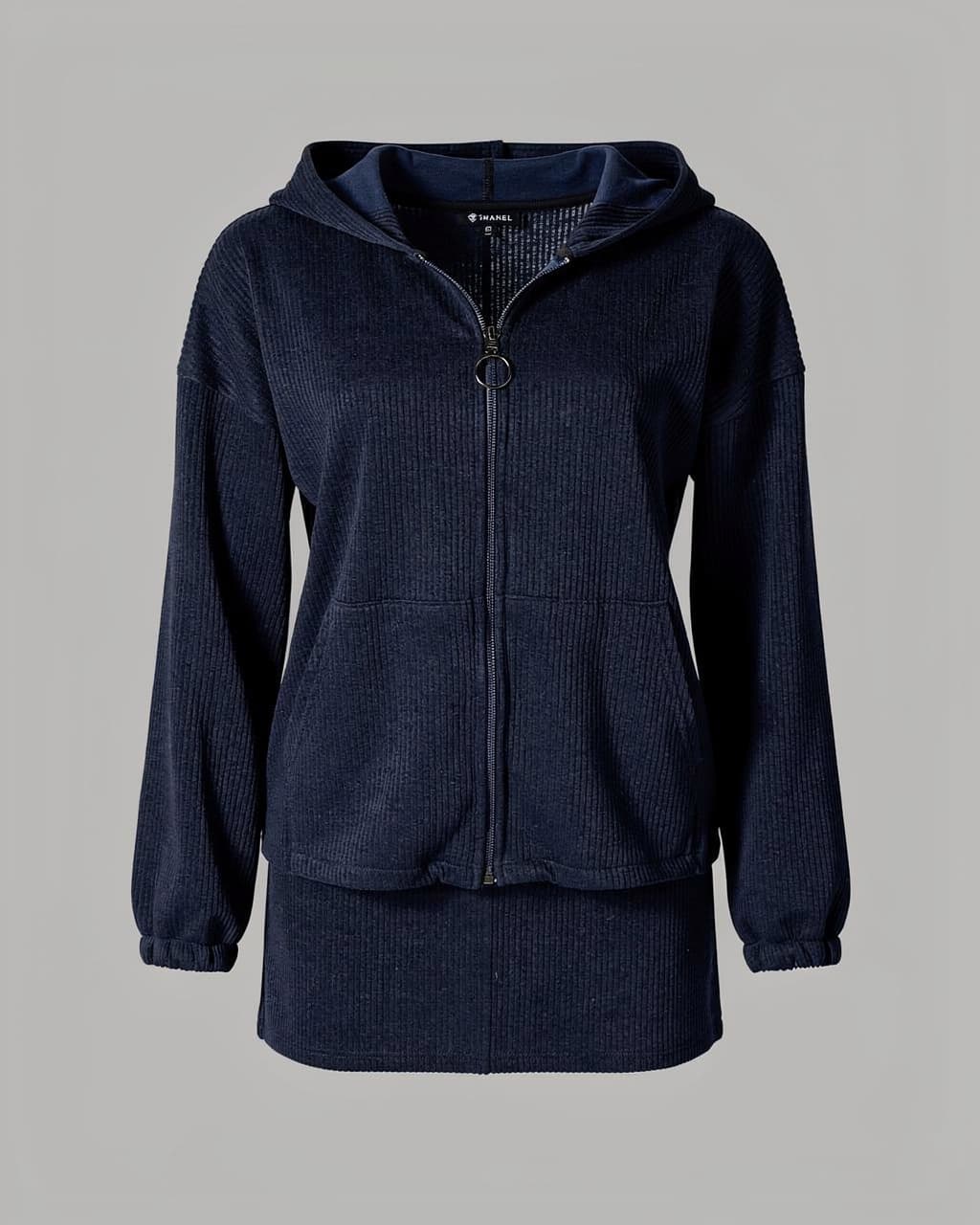 Bluza sztruksowa SHADY ZIP granatowa