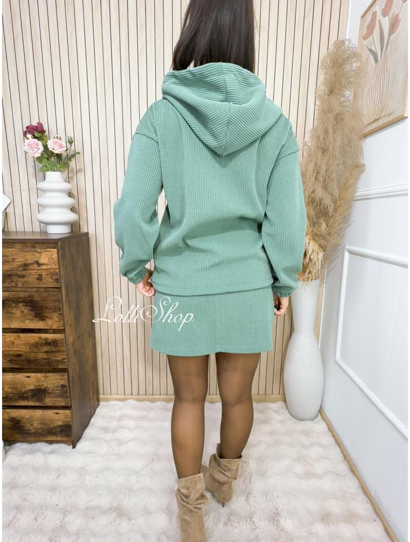 Bluza sztruksowa SHADY ZIP Szałwia, zdjęcie 4