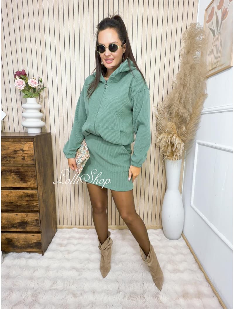 Bluza sztruksowa SHADY ZIP Szałwia, zdjęcie 6