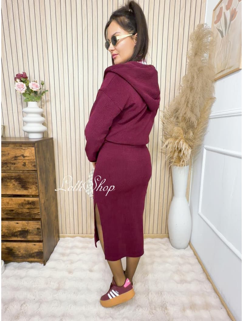 Bluza sztruksowa SHADY ZIP Bordo, zdjęcie 6