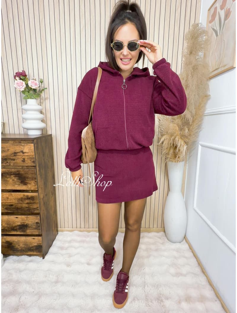 Bluza sztruksowa SHADY ZIP Bordo, zdjęcie 7