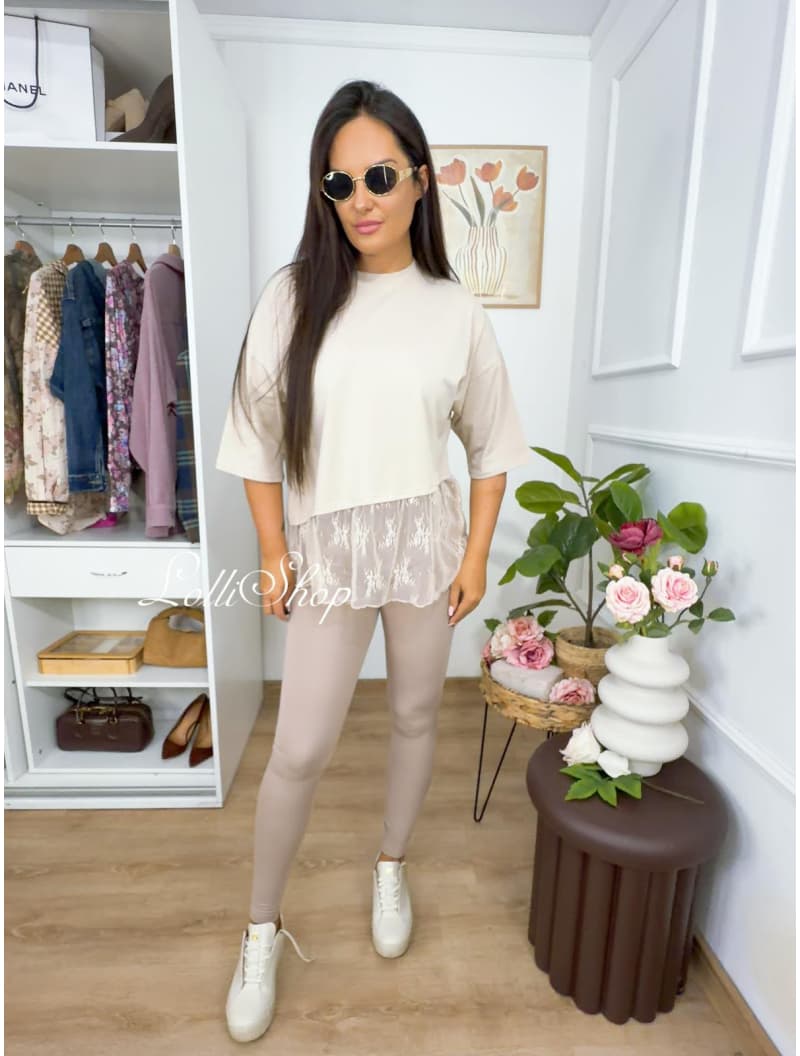 Legginsy MADLEN beżowe
