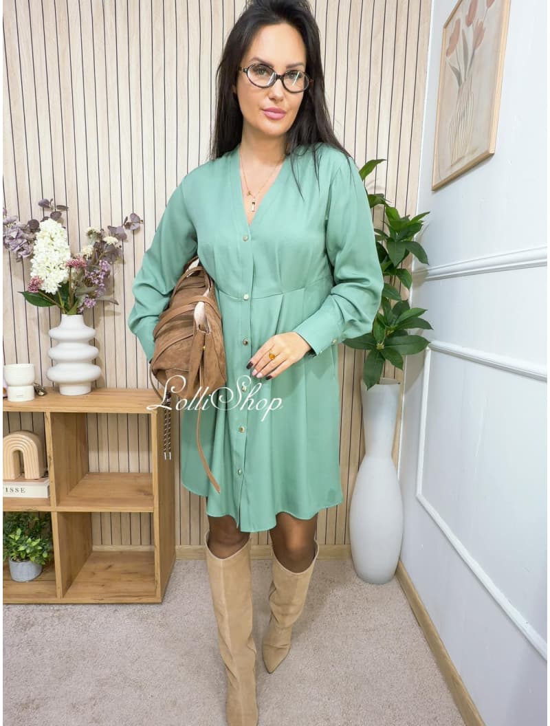 Sukienka MISS LOLLI GUZICZEK gładka Matcha, rozmiar uniwersalny, zdjęcie 9