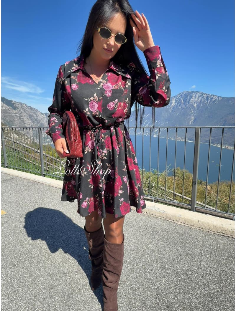 Sukienka MISS LOLLI DONAFIORE czekolada kwiaty, rozmiar uniwersalny, zdjęcie 6