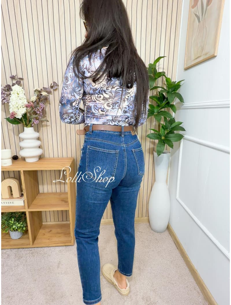 Bluzka wiskozowa MARINA mozaika jeans, zdjęcie 2