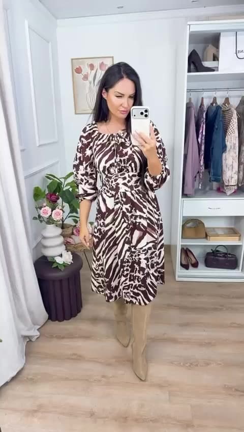 Sukienka CINDY zebra czekolada