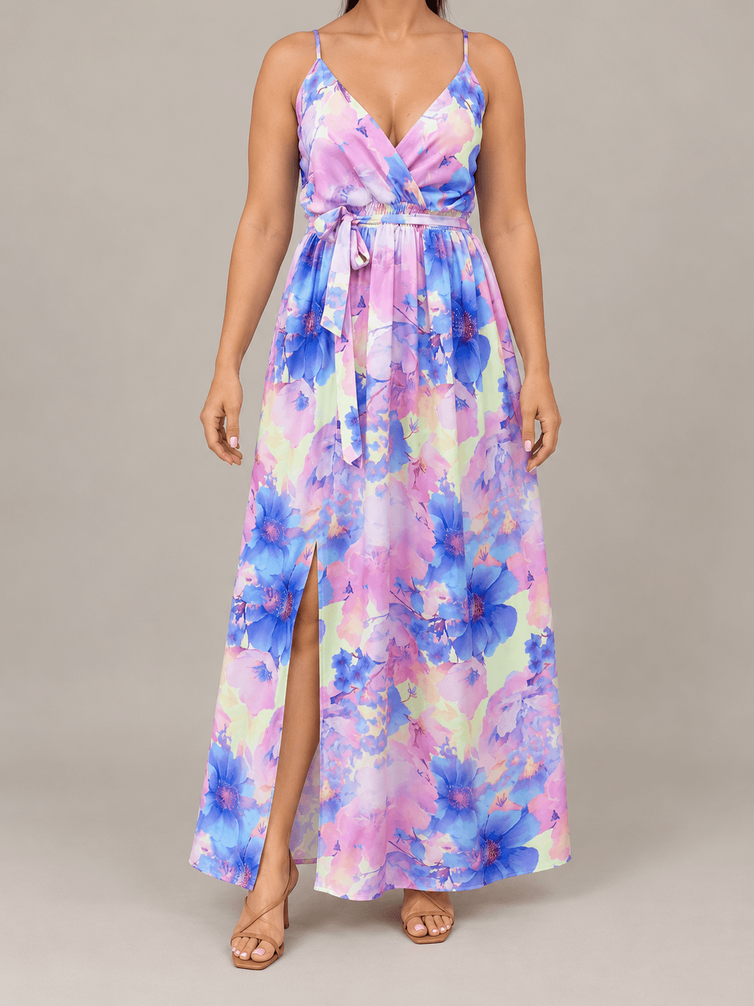 Sukienka MISS LOLLI maxi limonka multicolor
