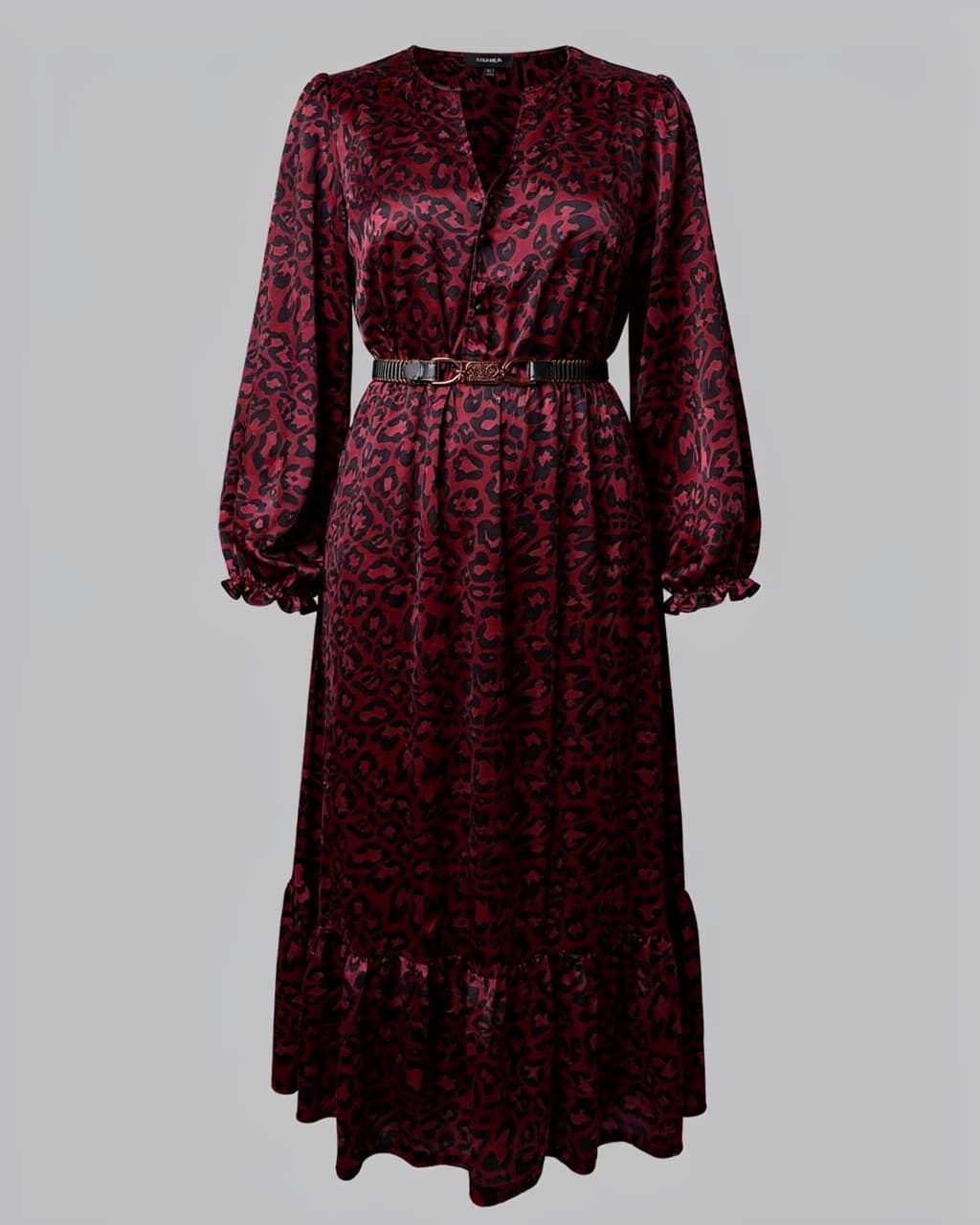 Sukienka ANGELA PLUS SIZE pantera bordowa