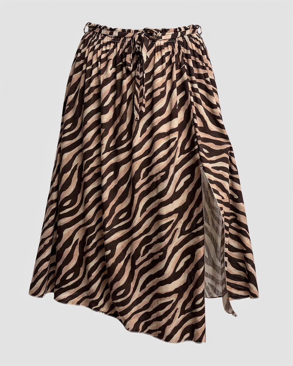 Spódnica wiskozowa LUNA zebra brąz