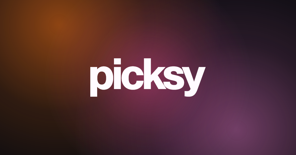 Karta picksy z logo na tle w kolorach marki